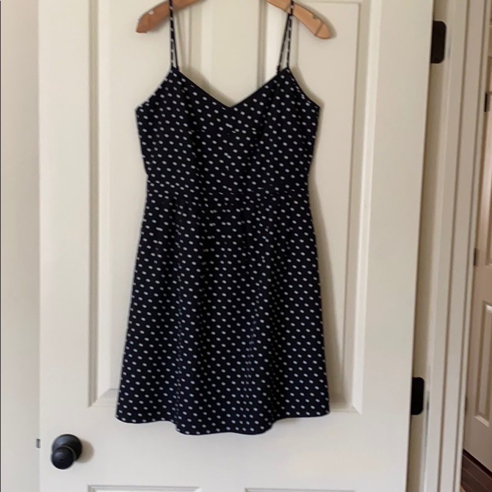 Polka dot dressy summer dress.  Lined.